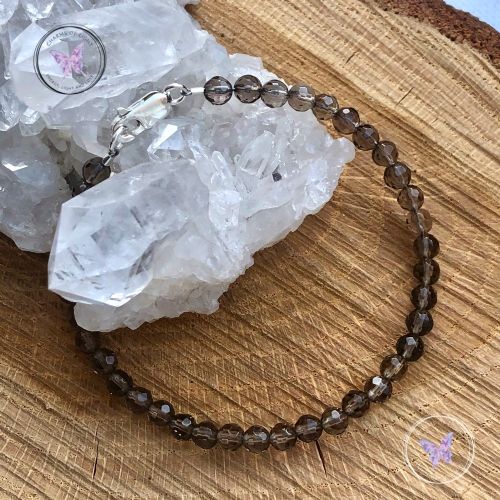 Smokey Quartz Faceted Beaded Bracelet